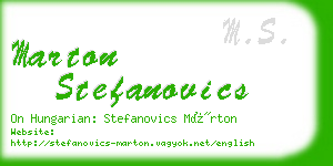 marton stefanovics business card